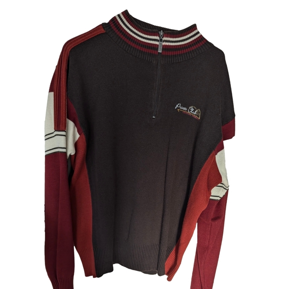 Private member, quarter zipper sweater, 59 cotton 50 acrylic,
